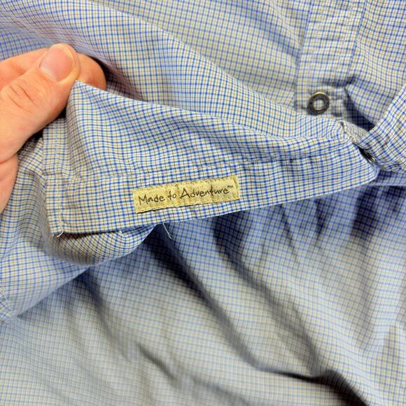 ExOfficio Vented Fishing Shirt Mens 2XL Blue Check Long Sleeve Button Up - Picture 10 of 13